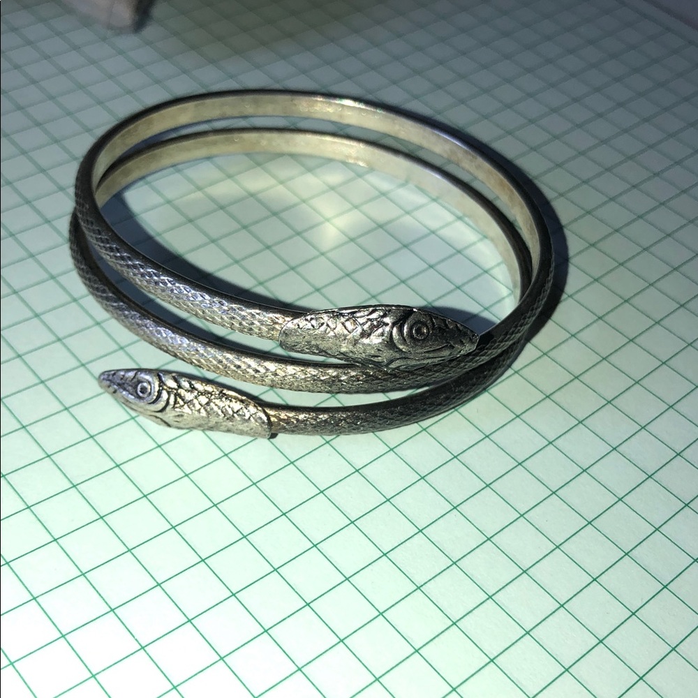 Silver-Tone Snake Wrap Bangle Bracelet - Women's Accessory